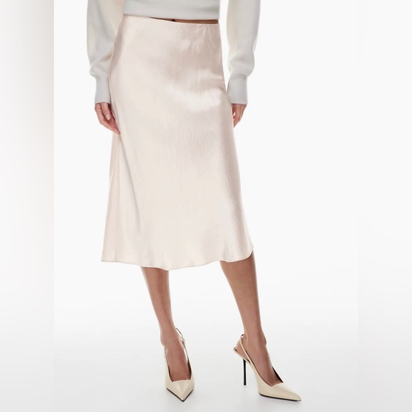 Aritzia Dresses & Skirts - Babaton Slip Satin Midi Skirt in Denude